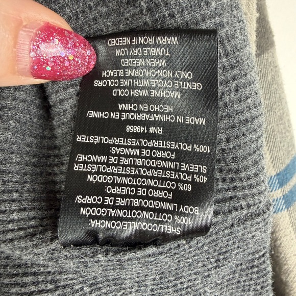 Voyager Men's XXL Gray Blue Plaid Thermal Lined Flannel Shirt Jacket Shacket - Picture 9 of 11